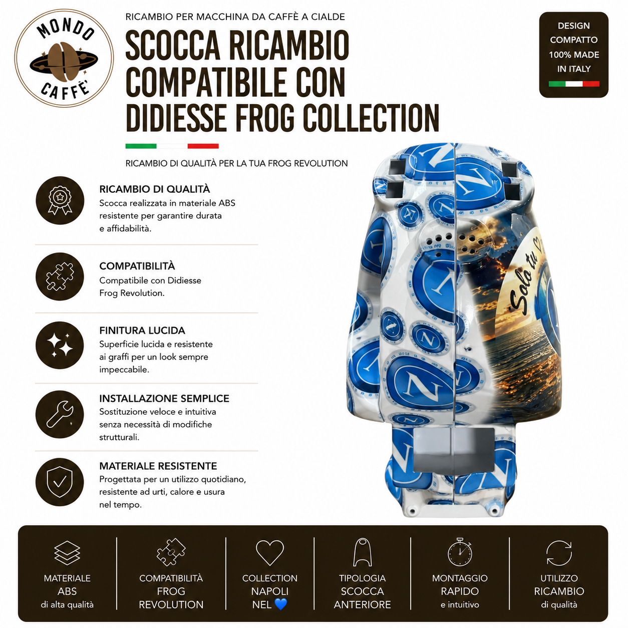 SCOCCA RICAMBIO COMPATIBILE CON DIDIESSE FROG-COLLECTION(Napoli nel 💙)