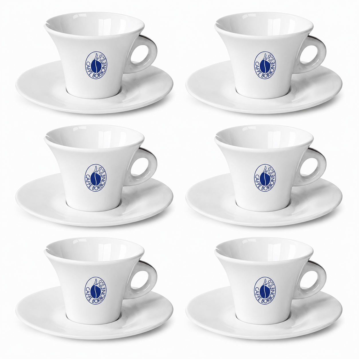 SET 6 TAZZE CAPPUCCINO BORBONE CON PIATTO