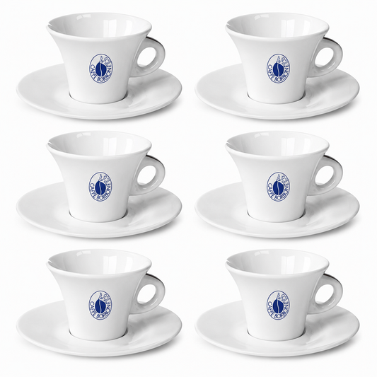 SET 6 TAZZE CAPPUCCINO BORBONE CON PIATTO