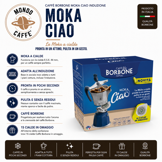 CAFFÈ BORBONE Moka Ciao Induzione(15 cialde in omaggio)