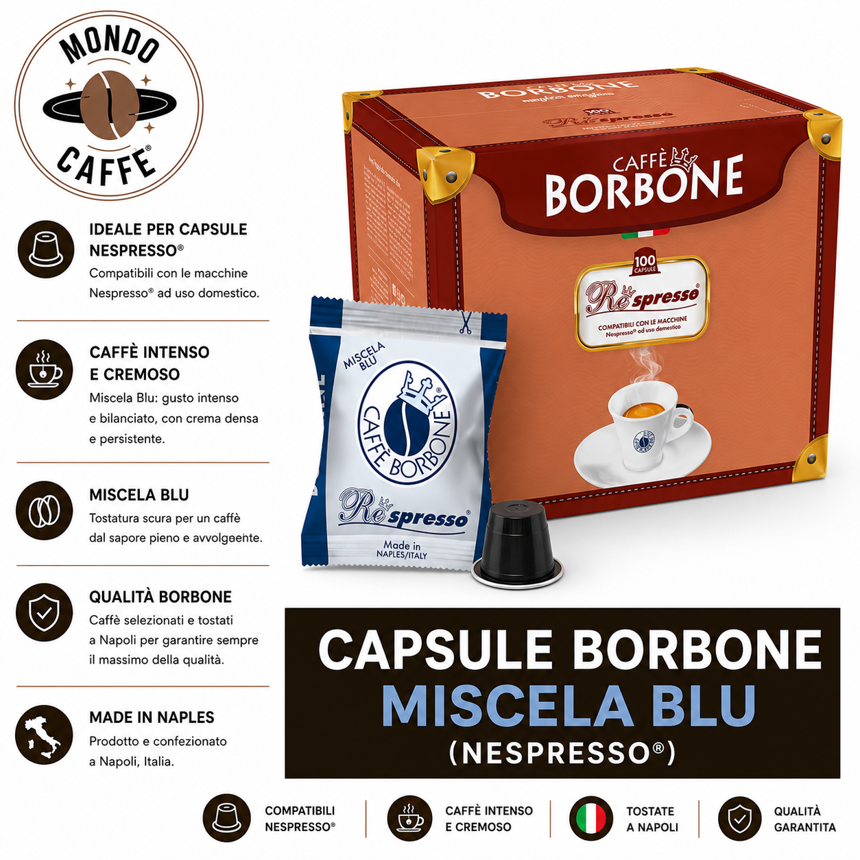 CAPSULE BORBONE MISCELA BLU(Nespresso)
