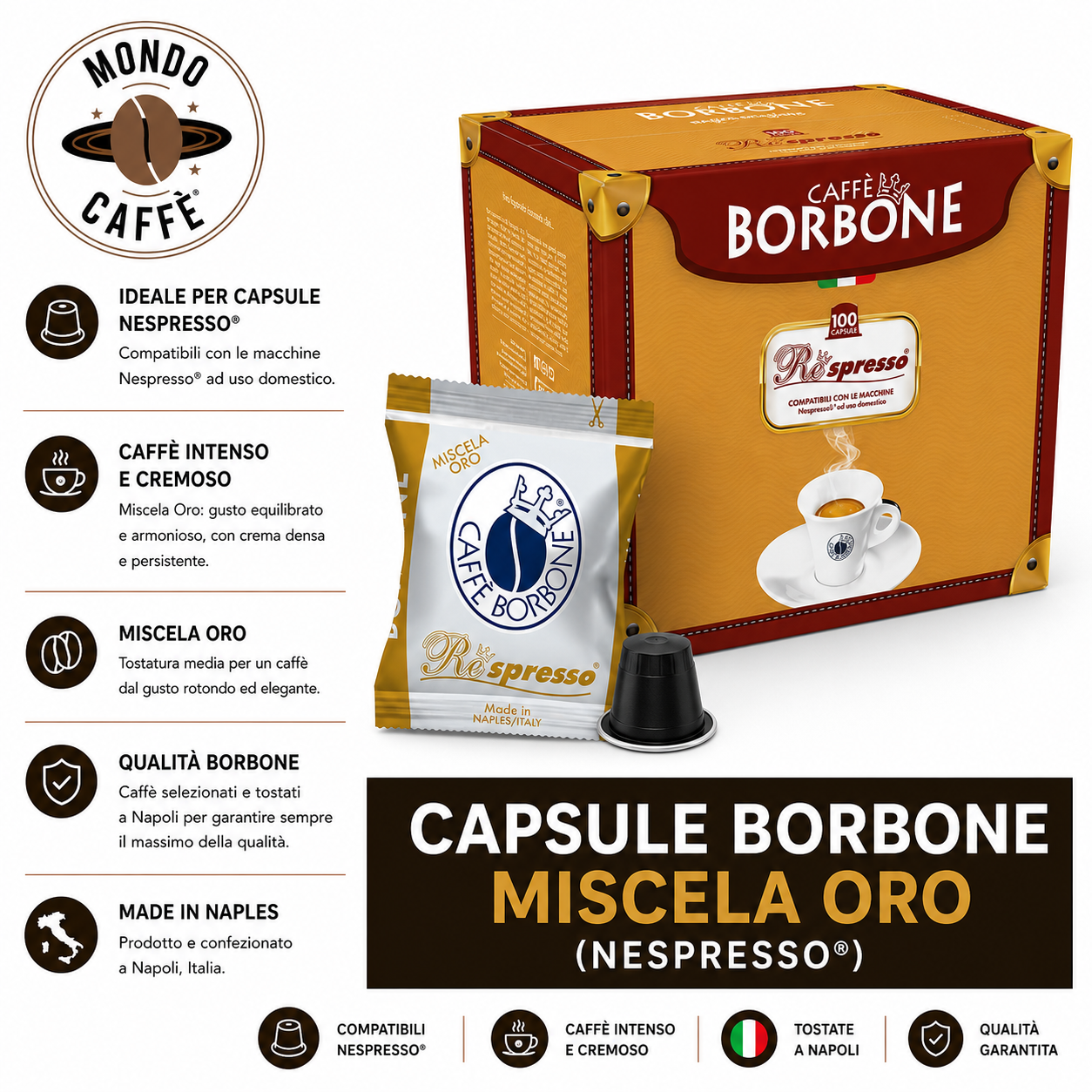 CAPSULE BORBONE MISCELA ORO(Nespresso)