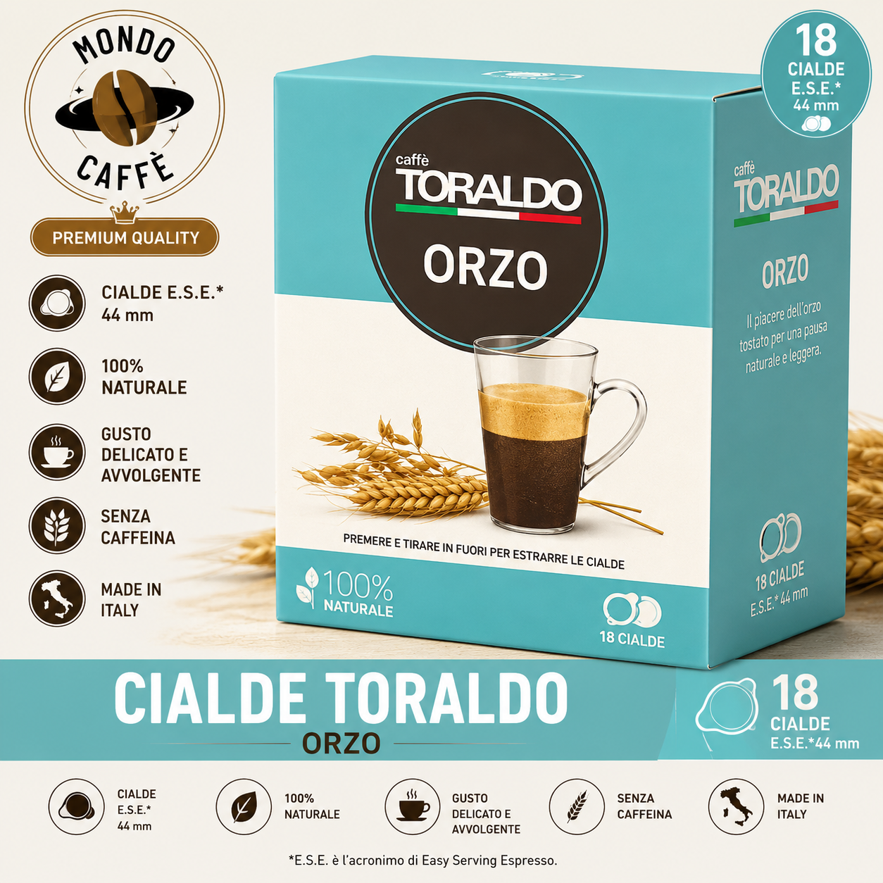 CIALDE ESE 44mm CAFFÈ TORALDO(Orzo)