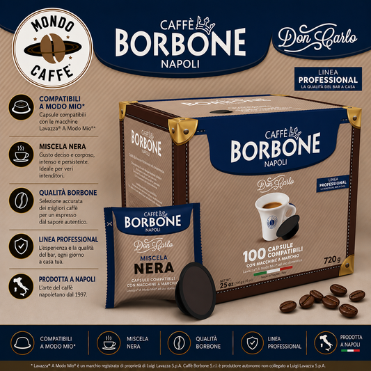 CAPSULE CAFFÈ BORBONE DON CARLO MISCELA NERA(A Modo Mio)