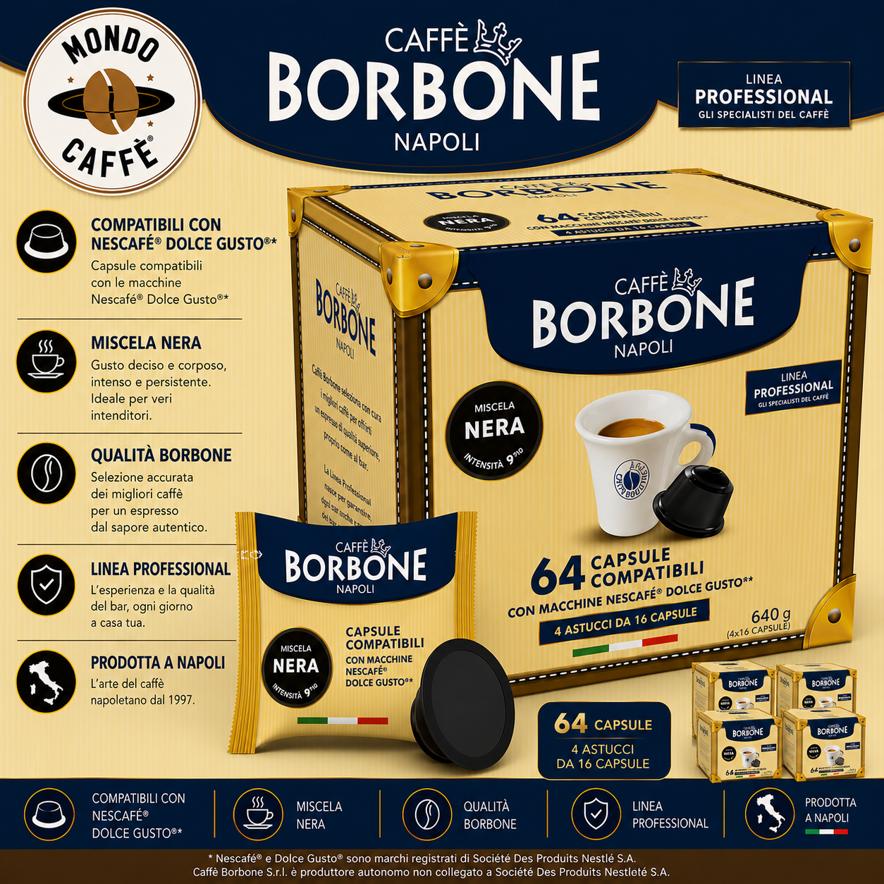 CAPSULE CAFFÈ BORBONE MISCELA NERA(Dolce Gusto)